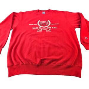 Vintage Champion Adult Unisex XXXL DWU Made USA Sweatshirt Red White Authentic